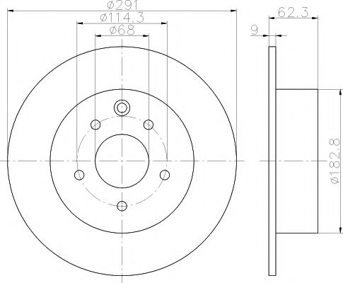 HELLA PAGID - 8DD 355 114-611 - Тормозной диск (Тормозная система)