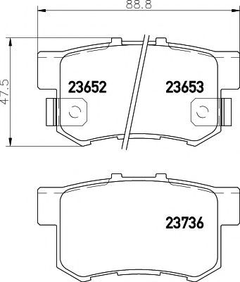 HELLA PAGID - 8DB 355 009-581 - Комплект тормозных колодок, дисковый тормоз (Тормозная система)