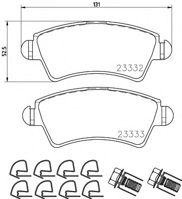 HELLA PAGID - 8DB 355 009-871 - Комплект тормозных колодок, дисковый тормоз (Тормозная система)