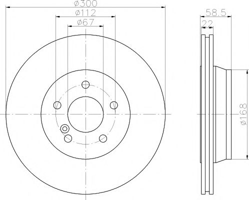 HELLA PAGID - 8DD 355 106-911 - Тормозной диск (Тормозная система)