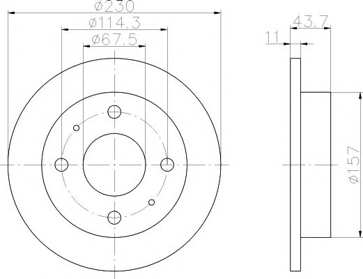 HELLA PAGID - 8DD 355 107-171 - Тормозной диск (Тормозная система)