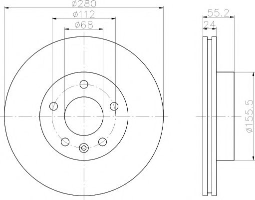 HELLA PAGID - 8DD 355 105-591 - Тормозной диск (Тормозная система)