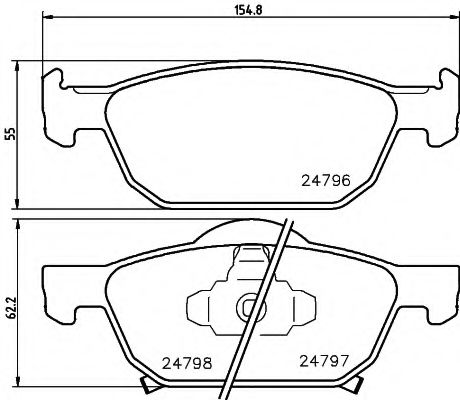 HELLA PAGID - 8DB 355 013-891 - Комплект тормозных колодок, дисковый тормоз (Тормозная система)