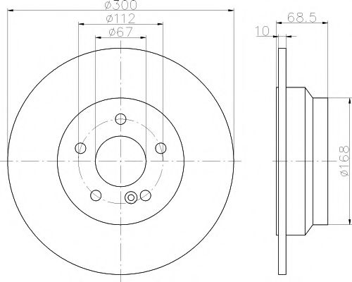 HELLA PAGID - 8DD 355 108-841 - Тормозной диск (Тормозная система)