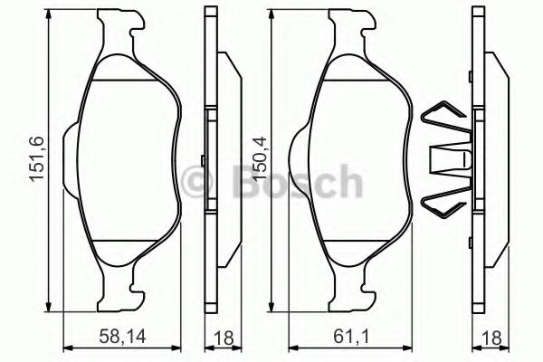 BOSCH - 0 986 495 220 - Комплект тормозных колодок, дисковый тормоз (Тормозная система)