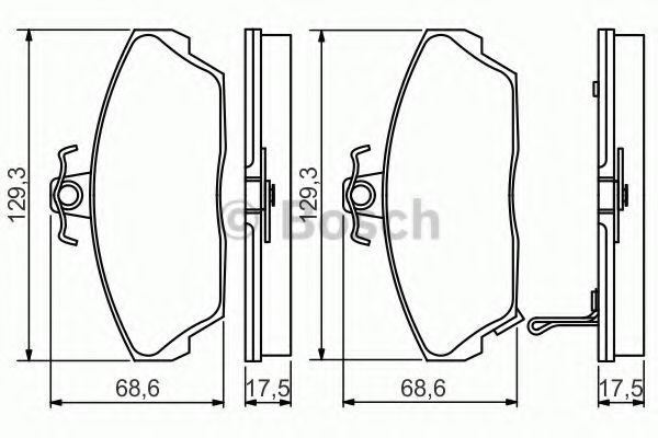 BOSCH - 0 986 495 233 - Комплект тормозных колодок, дисковый тормоз (Тормозная система)