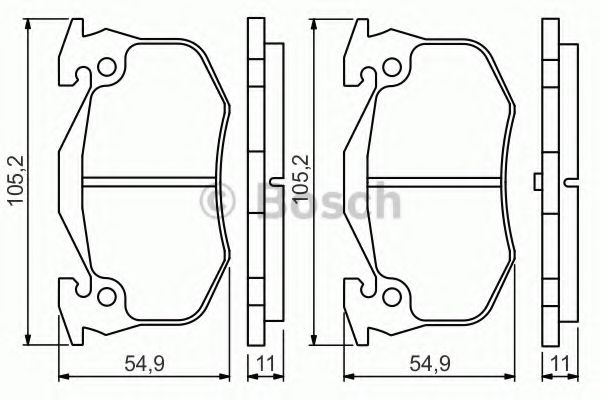 BOSCH - 0 986 495 236 - Комплект тормозных колодок, дисковый тормоз (Тормозная система)