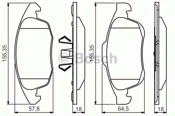 BOSCH - 0 986 495 258 - Комплект тормозных колодок, дисковый тормоз (Тормозная система)