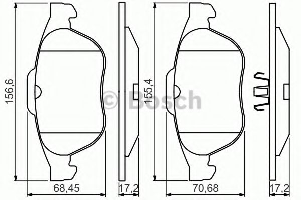 BOSCH - 0 986 495 264 - Комплект тормозных колодок, дисковый тормоз (Тормозная система)