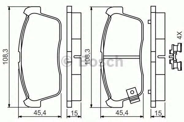 BOSCH - 0 986 494 618 - Комплект тормозных колодок, дисковый тормоз (Тормозная система)