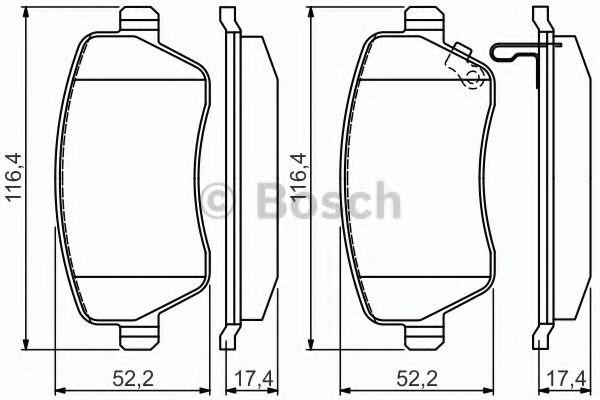 BOSCH - 0 986 494 573 - Комплект тормозных колодок, дисковый тормоз (Тормозная система)