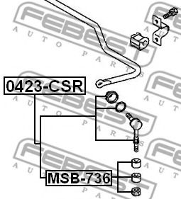 FEBEST - MSB-736 - Подвеска, стойка вала (Подвеска колеса)