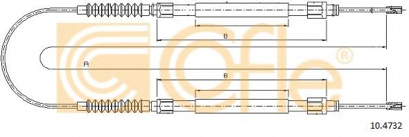 COFLE - 10.4732 - Трос, стояночная тормозная система (Тормозная система)