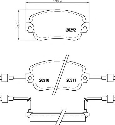 TEXTAR - 2029203 - Комплект тормозных колодок, дисковый тормоз (Тормозная система)