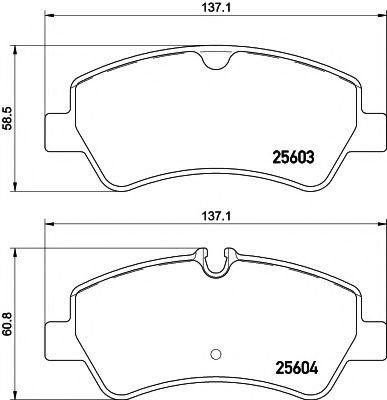 TEXTAR - 2560301 - Комплект тормозных колодок, дисковый тормоз (Тормозная система)