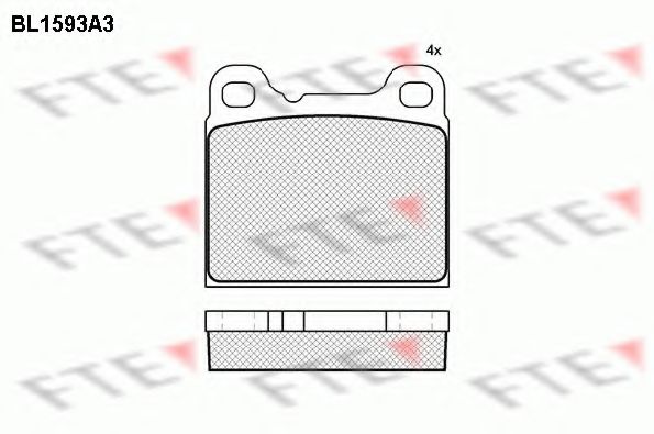 FTE - BL1593A3 - Комплект тормозных колодок, дисковый тормоз (Тормозная система)