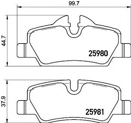 BREMBO - P 06 090 - Комплект тормозных колодок, дисковый тормоз (Тормозная система)