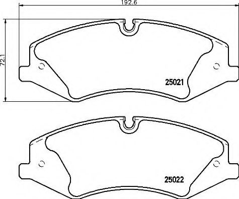 BREMBO - P 44 024 - Комплект тормозных колодок, дисковый тормоз (Тормозная система)