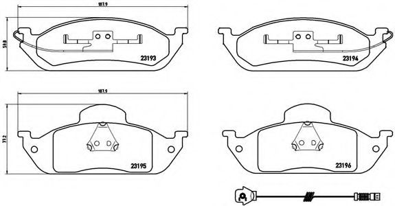 BREMBO - P 50 039 - Комплект тормозных колодок, дисковый тормоз (Тормозная система)