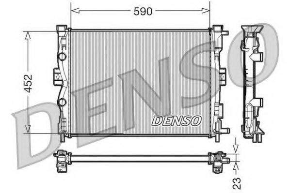 DENSO - DRM23055 - Радиатор, охлаждение двигателя (Охлаждение)