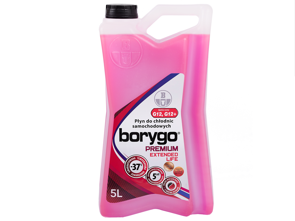 BORYGO - BORYGO PREMIUM EXTENDED LIFE  G12/G12+ 5L - Антифриз готовий червоний -37°C Borygo Premium Extended Life G12/G12+ 5L