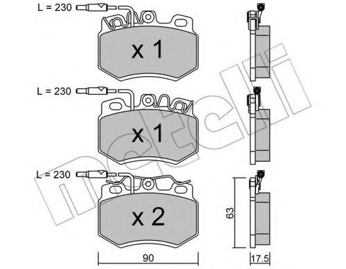 METELLI - 22-0049-0 - Комплект тормозных колодок, дисковый тормоз (Тормозная система)