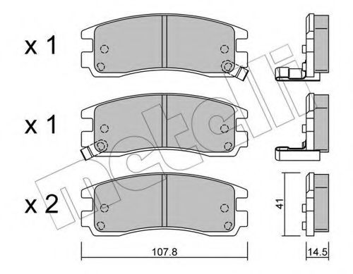 METELLI - 22-0697-0 - Комплект тормозных колодок, дисковый тормоз (Тормозная система)