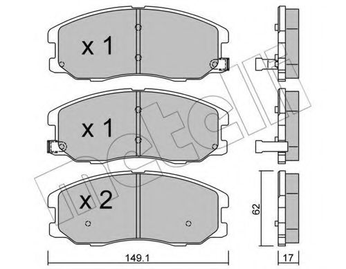 METELLI - 22-0778-0 - Комплект тормозных колодок, дисковый тормоз (Тормозная система)