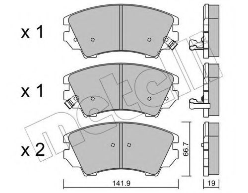 METELLI - 22-0842-0 - Комплект тормозных колодок, дисковый тормоз (Тормозная система)