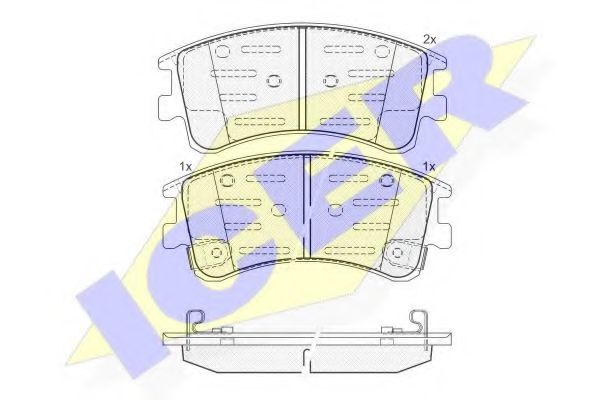 ICER - 181578 - Комплект тормозных колодок, дисковый тормоз (Тормозная система)