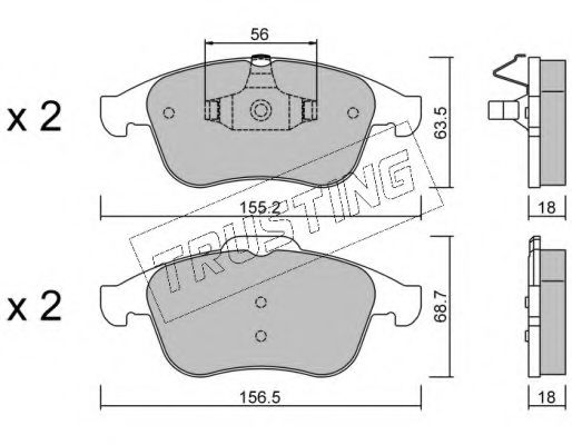 TRUSTING - 819.1 - Комплект тормозных колодок, дисковый тормоз (Тормозная система)