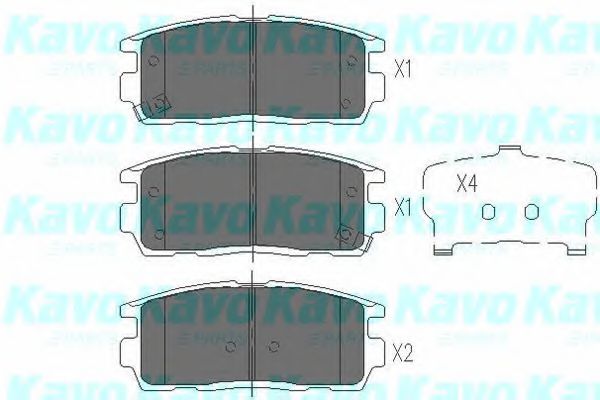 KAVO PARTS - KBP-1010 - Комплект тормозных колодок, дисковый тормоз (Тормозная система)