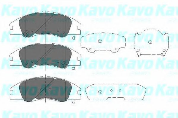 KAVO PARTS - KBP-4003 - Комплект тормозных колодок, дисковый тормоз (Тормозная система)