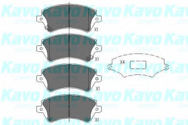 KAVO PARTS - KBP-9012 - Комплект тормозных колодок, дисковый тормоз (Тормозная система)