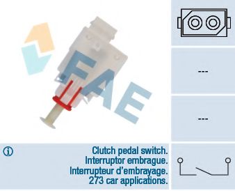 FAE - 24465 - Выключатель, привод сцепления (Tempomat) (Система регулирования скорости)