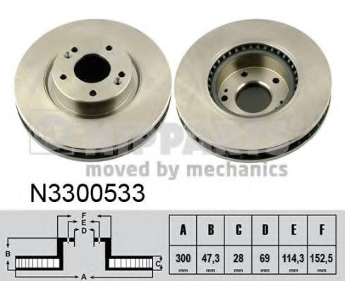 NIPPARTS - N3300533 - Тормозной диск (Тормозная система)