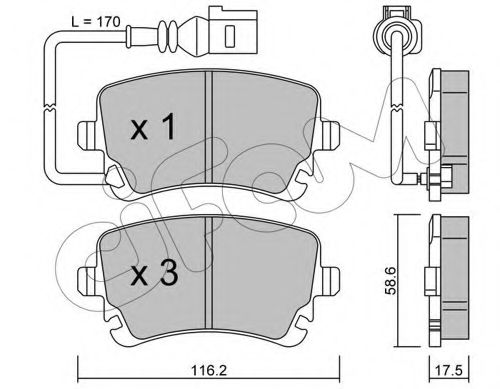 CIFAM - 822-554-0 - Комплект тормозных колодок, дисковый тормоз (Тормозная система)