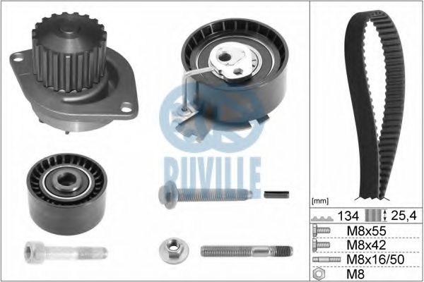 RUVILLE - 56638701 - Водяной насос + комплект зубчатого ремня (Охлаждение)