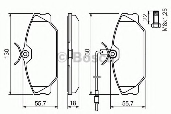 BOSCH - 0 986 461 765 - Комплект тормозных колодок, дисковый тормоз (Тормозная система)