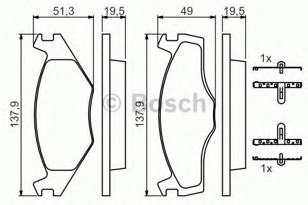 BOSCH - 0 986 468 873 - Комплект тормозных колодок, дисковый тормоз (Тормозная система)