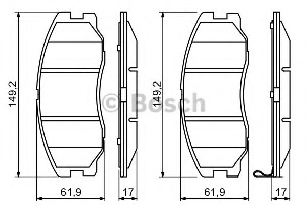 BOSCH - 0 986 494 250 - Комплект тормозных колодок, дисковый тормоз (Тормозная система)