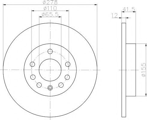 HELLA PAGID - 8DD 355 109-201 - Тормозной диск (Тормозная система)