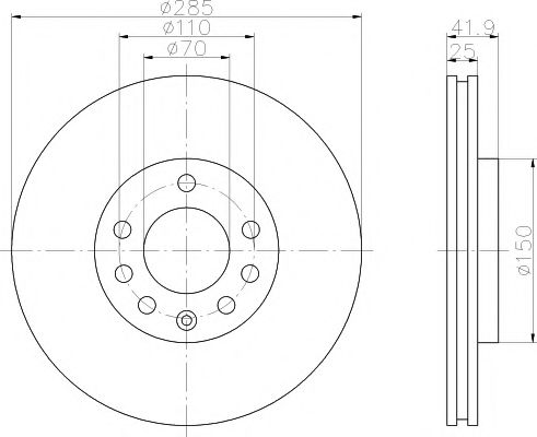 HELLA PAGID - 8DD 355 109-241 - Тормозной диск (Тормозная система)