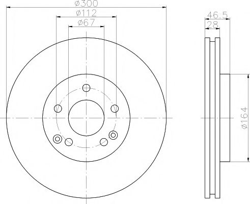 HELLA PAGID - 8DD 355 107-501 - Тормозной диск (Тормозная система)