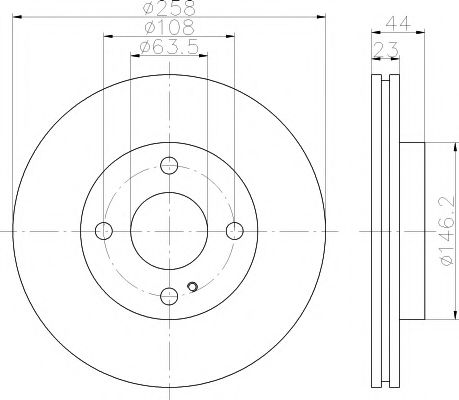 HELLA PAGID - 8DD 355 115-371 - Тормозной диск (Тормозная система)