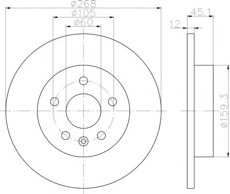 HELLA PAGID - 8DD 355 116-581 - Тормозной диск (Тормозная система)