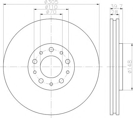 HELLA PAGID - 8DD 355 112-511 - Тормозной диск (Тормозная система)