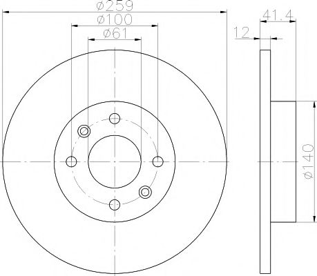 HELLA PAGID - 8DD 355 115-271 - Тормозной диск (Тормозная система)