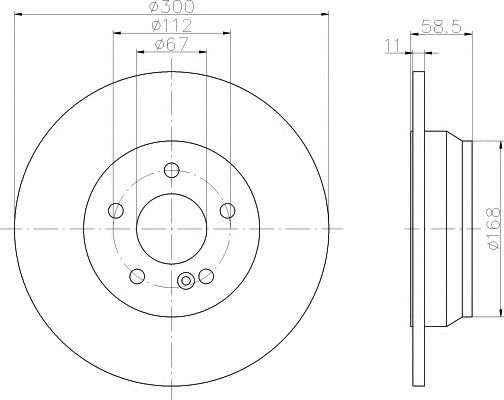 HELLA PAGID - 8DD 355 106-891 - Тормозной диск (Тормозная система)