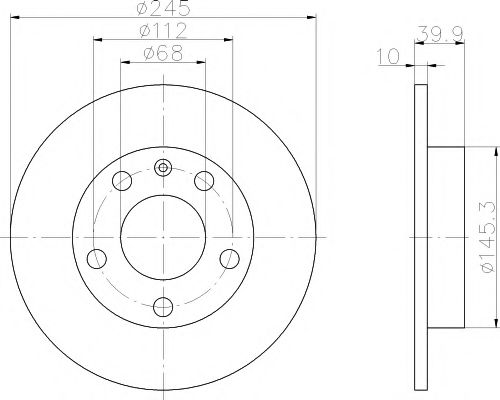 HELLA PAGID - 8DD 355 107-541 - Тормозной диск (Тормозная система)